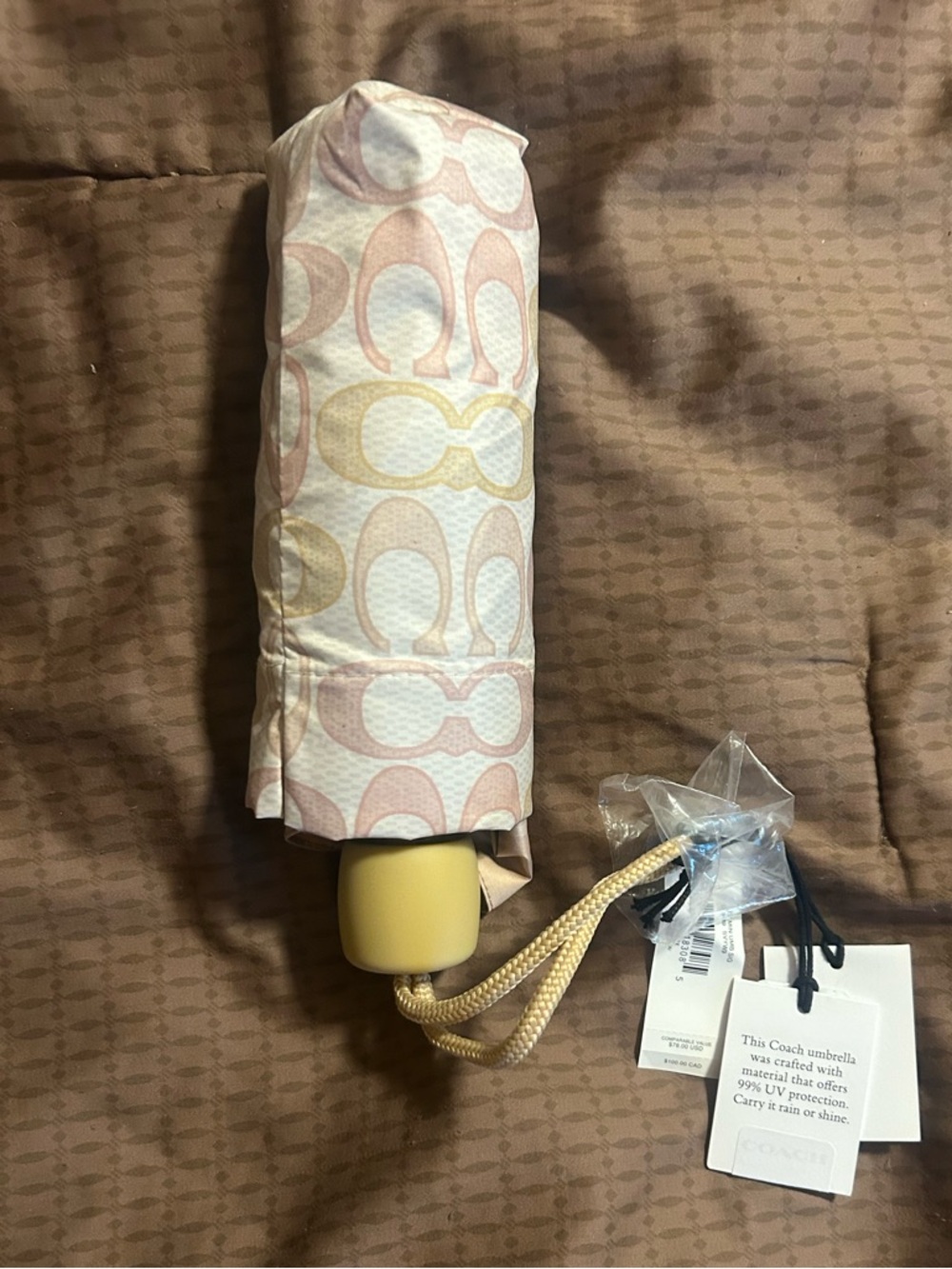 Coach Compact Umbrella Signature Pattern - Picture 1 of 4